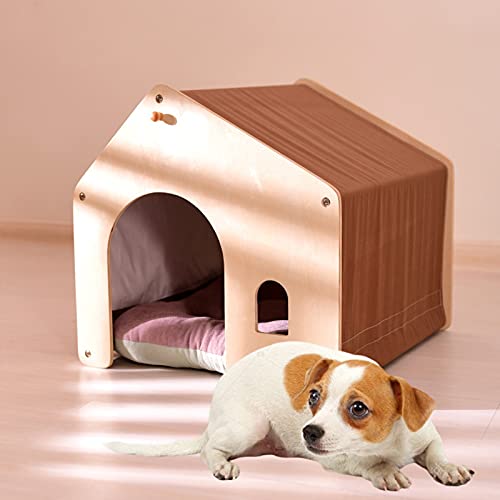 Hundehütte, Hundehütte für kleine Hunde, Blockhütte für kleine Katzen, Zelt, weiches Bett für Hund und Katze, mit Abnehmbarer Plüschmatte, leicht von Generic