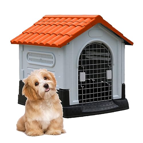 Hundehütte, Hundehütte für mittelgroße und kleine Hunde im Freien, große Hundehütte mit Tür für den Außenbereich, mit Lüftungsschlitzen und erhöh von Generic