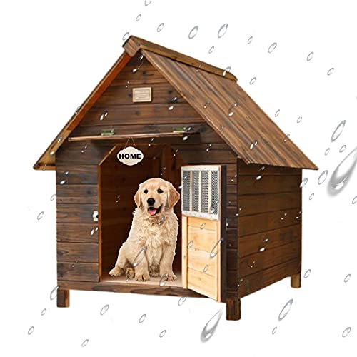 Hundehütte, Outdoor-Haustierhaus, Holzisoliert, wasserdicht, wetterfest, mit Tür, Hundehütte im Freien, Haus für Katzen und kleine, mittelgroße von Generic