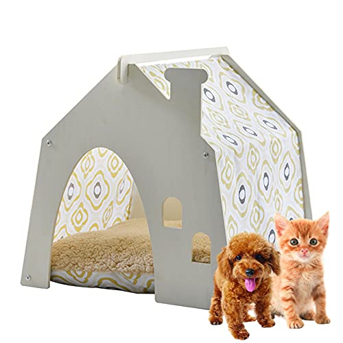 Hundehütte, weiches Hundebett zum Schlafen und Spielen im Sommer, zusammengebautes Haus für kleine Hunde und Katzen, gemütliches Haus, warme Höhl von Generic