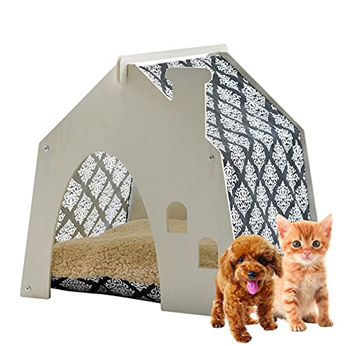 Hundehütte, weiches Hundebett zum Schlafen und Spielen im Sommer, zusammengebautes Haus für kleine Hunde und Katzen, gemütliches Haus, warme Höhl von Generic