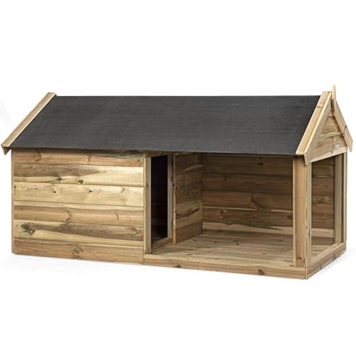 Hundehütte Holz - Größe 201 x 113 x 110 cm - FSC zertifiziertes Holz - Außenhütten - Hundehütte aus Holz von Generic