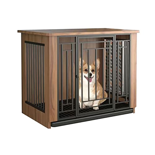 Hundehütten-Möbel, 80 cm, große Hundebox aus Holz, robuster Holzkäfig, Hundehaus für kleine, mittelgroße und große Hunde, stabile Anti-Kau-Hundehütte, Hundebox (Bronze) von Generic