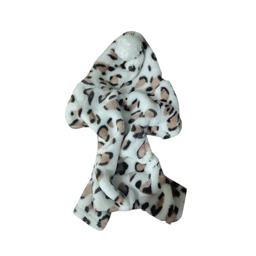 Hundejacke Winterweste Jacken Warme Winter-Haustier-Hundewelpen-Kleidung mit Leopardenmuster, Kapuzenpullover, Overall, Pyjama, Oberbekleidung Hundemantel Hundepullover Haustier Kostüm (Brown, M) von Generic