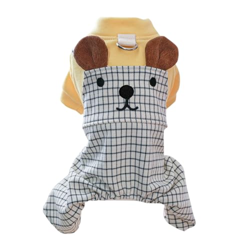 Hundekleidung Katze Kleidung Cartoon Bär Ohren Traktion Brust Rücken Bär Schöne Paar Outfit MpE121 (A, XS) von Generic