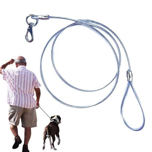 Hundeleine aus Metall, Hundeleine aus Stahldraht, verstärkte Hundeleine | Hundeleine für große Rassen, robust, robustes Trainingskabel für Hunde Hundeleine aus Metall, Hundeleine aus Stahldraht, verstärkte Hundeleine | Hundeleine für große Rassen, robust, robustes Trainingskabel für Hunde von Generic