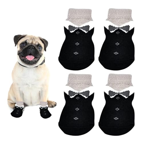 Hundeschuhe zum Schutz der Pfote – Socken für Haustiere für den Winter, 4 Stück für Hunde ohne Verrutschen klein | Schuhe für Hunde mit Pfote für Traktion, von Generic