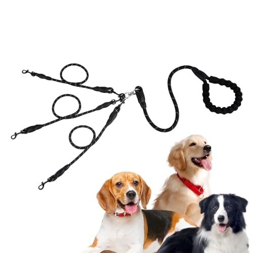 Hundeseil - Hundespielzeug Seil, Hunde Zerrspielzeug Mit 360°-Hunde Tau, Kautau Für Hunde, Mehrere Hundeleinen, Trainingsseil Für Hunde, Hundetraining Seil, Spazieren Sie Mit Drei Haustieren von Generic