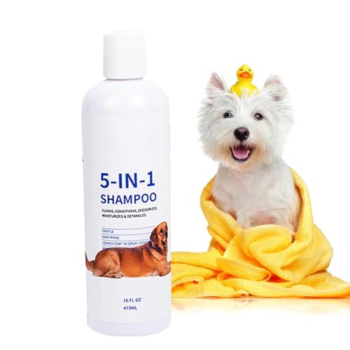 Hundeshampoo und Spülung,5-in-1-Hundeshampoo,Professionelles Hundeshampoo - 16fl Oz Hundeshampoo und Fellwaschmittel, Hundeshampoo für stinkende Hunde, natürliches Hundeshampoo für Welpen von Generic