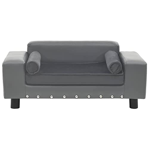 Hundesofa Grau 81x43x31 cm Plüsch und Kunstleder,170953 von Generic