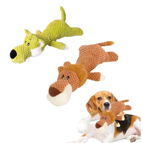 Hundespielzeug Unzerstörbar, 2 STK 2025 New Unzerstörbare Hundespielzeug, Kauspielzeug Hund, Löwe Wölfe Elefant Modellieren Hunde Spielzeug, Dog Toys for Aggressive Chewers von Generic