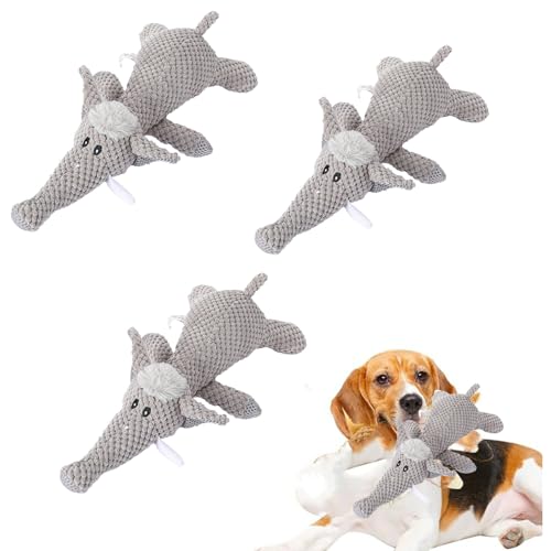 Hundespielzeug Unzerstörbar, 3 STK 2025 New Unzerstörbare Hundespielzeug, Kauspielzeug Hund, Löwe Wölfe Elefant Modellieren Hunde Spielzeug, Dog Toys for Aggressive Chewers von Generic