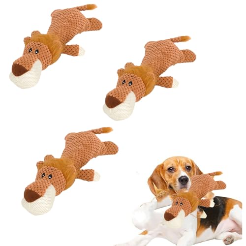 Hundespielzeug Unzerstörbar, 3 STK 2025 New Unzerstörbare Hundespielzeug, Kauspielzeug Hund, Löwe Wölfe Elefant Modellieren Hunde Spielzeug, Dog Toys for Aggressive Chewers von Generic