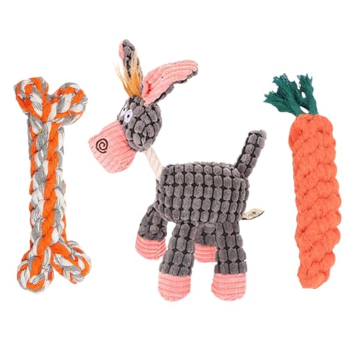 Hundespielzeug aus Plüsch, Spielzeug für Hunde in Tierform – langlebiges Kauspielzeug für Hunde – Kauseil für Hunde, Kauspielzeug für Welpen, Spielzeug für Haustiere, weich und von Generic