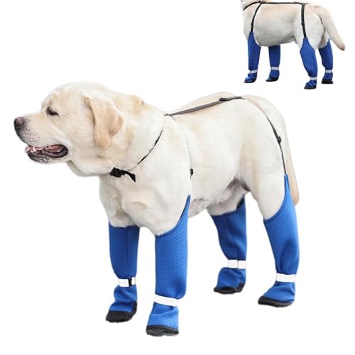 Hundestiefel mit Trägern, Strumpfbänder für Hundestiefel – wasserdichte Leggings mit Pfotenabdrucken, verstellbare Schuhe für Hunde, rutschfeste Hausschuhe für Hunde, für den Winter von Generic