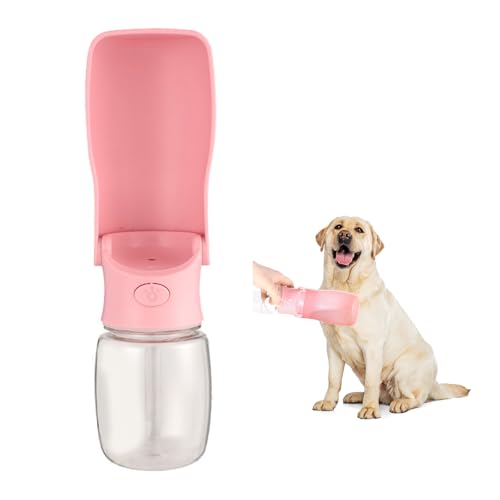 Hundewasserflasche, praktische faltbare Haustier-Wasserflasche, auslaufsicheres Design für Reisen, geeignet für Outdoor-Sportarten und tägliche Spaziergänge, Rosa von Generic