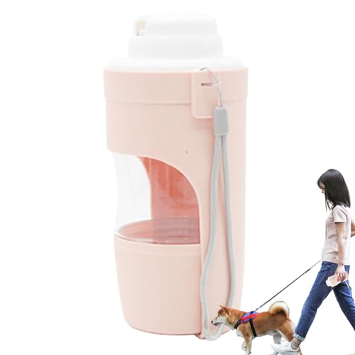 Hundewasserflaschen zum Spazierengehen, Reise-Hundewasserflasche,Auslaufsichere Hundewasserflasche mit Futterbehälter, Trinkspender - Durchsichtiger Hunde-Reise-Wasserspender, Hunde-Wasserflaschennapf von Generic