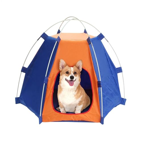 Hundezelte für große Hunde | Outdoor Polyester Hundezelt Camping Zelt Wasserdicht Haustier Camping Zubehör Faltbar Tragbar Rasen Interrie von Generic