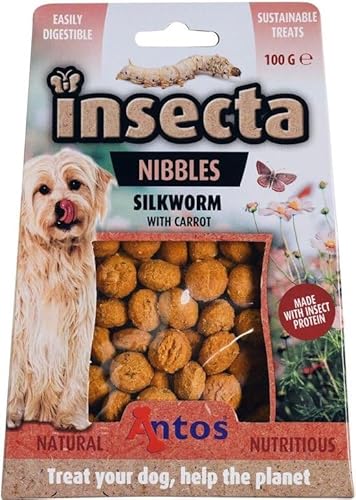 Insecta Nibbles Seidenraupe & Karotten Insekten Snacks Hundesnacks Silkworm & Karotte Hunde Glutenfrei von Generic