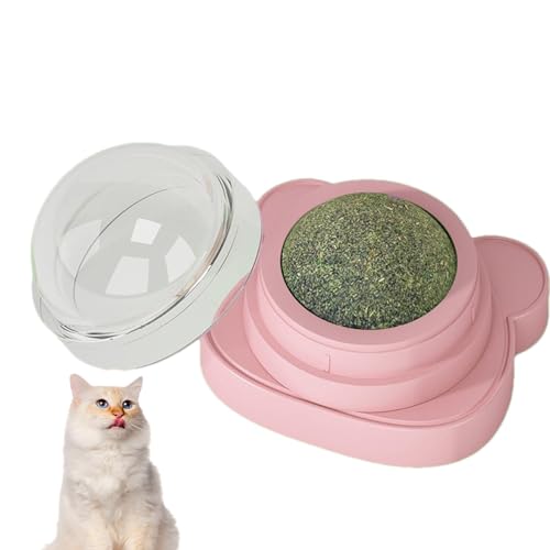 Interaktive Katzenspielzeugspielzeug - leckbare Katzenminze -Spielbällchen, rotatierbare Katzenfischspielzeug | Katze Licking Toy Catnip Ball, Haustierkatzen kauen Spielzeugkatnip Ball für Katzen von Generic