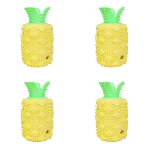 Interaktives Hundespielzeug Kauspielzeug Ananas Geformtes Langlebiges Chew Toy für Zahnen Langeweile Relief Plus versteckte Leckerbissen für Spaß Spielzeit (4PCS,ø7.2x13.2CM) von Generic