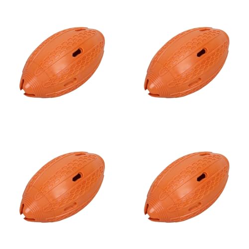 Interaktives Hundespielzeug Kauspielzeug Rugbyball Dog Toy Langlebiges Chew Toy für Zahnen Langeweile Relief Plus versteckte Leckerbissen für Spaß Spielzeit (Orange x4,16.4x8.7CM) von Generic