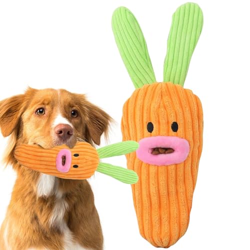 Interaktives Ostern Karotten Hundespielzeug, Lustiges Hunde Kauspielzeug Unzerstörbar, Karotten Schnüffelspielzeug Intelligenzspielzeug Hund, Süßes Quietschendes Karotten Plüsch Für Hunde von Generic