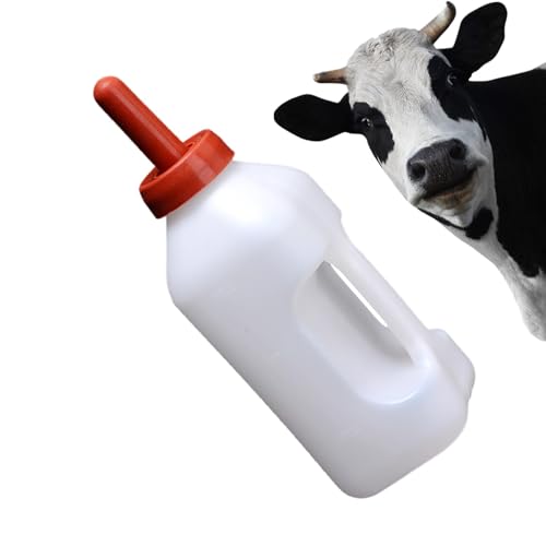 Kälberflasche – Ziegenflaschen zum Füttern von Ziegenbabys, tragbare 2-Liter-Flaschen für Kühe, Kälbermilch-Flasche | Farm-Ziegenmilch-Futterautomat mit Griff, Viehbedarf für grasendes Vieh von Generic