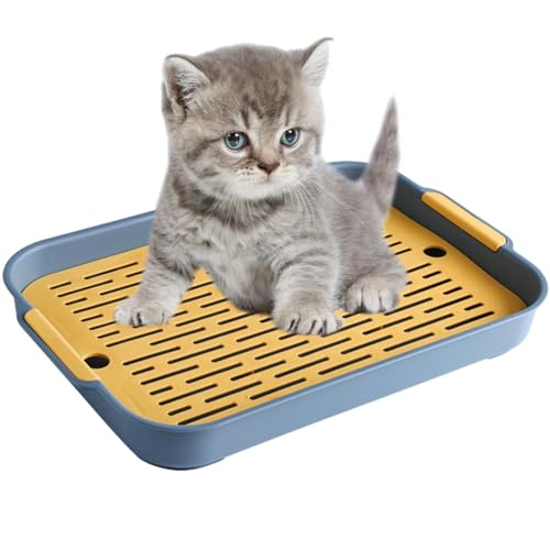 Kaninchentoilette - Töpfchenpfanne, Ecktrainer, Abtropfbox | Nagertoilette, Heimtierbedarf für Chinchillas Hasen Kaninchen Kätzchen Meerschweinchen andere Kleintiere 36,5 x 24,5 x 4,9 cm von Generic