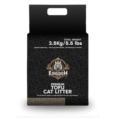 Kat Kingdom Tofu-Katzenstreu, spülbar, Kieferngeruch, umweltfreundlich, 100 % natürlich, 2,5 kg, 1 Packung von Generic