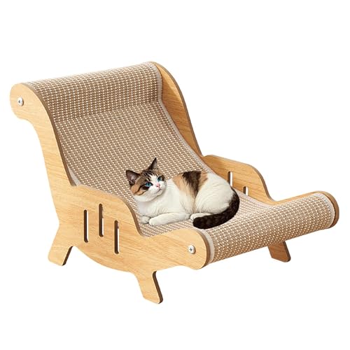 Katze Couch Kratzbaum - 2 in 1 Stuhl & Kratzbett mit Sisalmatte, Holzrahmen Katzenmöbel für Indoor Katzen von Generic