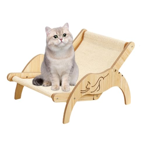 Katzen-Hängemattenbett, Katzen-Sisal-Loungesessel | Hochbeet für Kätzchen, Katzenliege, Sisalmatte - Gemütliche, verstellbare Katzenliege für kleine, mittelgroße und große Katzen, Sisalkratzer für all von Generic