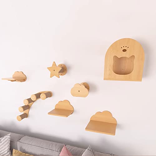 Katzen Kletterwand Set, Katzenwandparkour, Katzenmöbel, Katzenregale und Sitzstangen für Wände, Katzenhaus, Sisal-Pfostenleiter, Katzenstufen und Katzenspielzeug (Size : Style2) von Generic