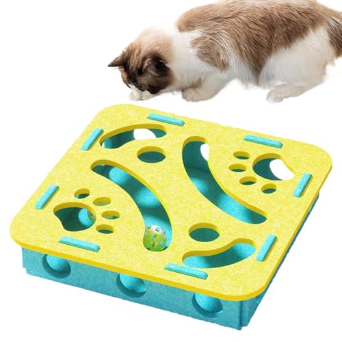 Katzen Puzzle Futterball | Filz Intelligenzspielzeug Für Jagtspiel Indoor | Spielspaß Zur Förderung Und Bewegung Für Kätzchen | Bei Langeweile Für Füttern Schlafzimmer Balkon Reisen Zuhause Katzen Puzzle Futterball | Filz Intelligenzspielzeug Für Jagtspiel Indoor | Spielspaß Zur Förderung Und Bewegung Für Kätzchen | Bei Langeweile Für Füttern Schlafzimmer Balkon Reisen Zuhause von Generic