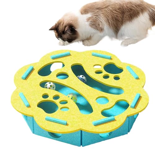 Katzen Puzzle Futterball | Filz Intelligenzspielzeug Für Jagtspiel Indoor | Spielspaß Zur Förderung Und Bewegung Für Kätzchen | Bei Langeweile Für Füttern Schlafzimmer Balkon Reisen Zuhause Katzen Puzzle Futterball | Filz Intelligenzspielzeug Für Jagtspiel Indoor | Spielspaß Zur Förderung Und Bewegung Für Kätzchen | Bei Langeweile Für Füttern Schlafzimmer Balkon Reisen Zuhause von Generic