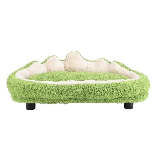 Katzen-Schlafsofa, Weiches Plüsch-Hundebett Im Stilvollen Look für den Winter (Green) von Generic