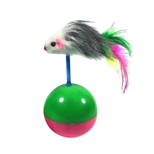 Katzenbälle, Katzenspielzeugball - Falscher Maus-Kätzchenus-Spielzeug, Bunte Feder, interaktives Katzen-Stick-Spielzeug mit Sound für das Training von Kätzchen von Generic