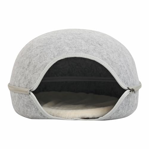 Katzenbett, beruhigendes Anti-Angst-Bett für Katzen, maschinenwaschbar, rund, atmungsaktiv, weiche Polsterung (41,9 cm L x 48,3 cm B x 26,9 cm H) von Generic