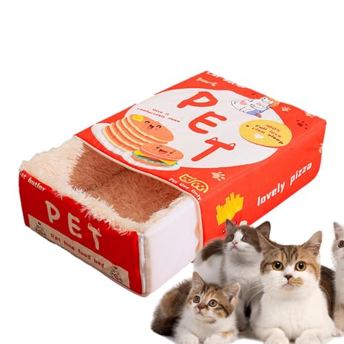 Katzenbett – Haustierbett – rechteckiges Katzenbett in Snack-Form, bequemes Katzenhaus | maschinenwaschbar, weiches Hundebett mit Reißverschluss von Generic