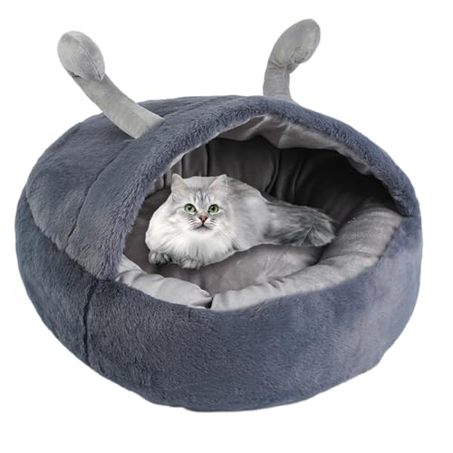 Katzenbett Höhle mit Kapuze - Niedliches Ohr-Design Hundebett mit Abdeckung | Gemütliche Haustierhöhle, bequemes Katzennest für Kätzchen, Winter, kaltes Wetter von Generic