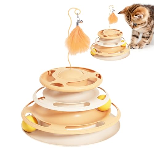 Katzenfutter-Leckerli-Spender – Rotierendes Katzenspielzeug, Langsamer Futterspender Für Katzen, Fliegende Untertasse, Interaktives Puzzle-Katzenspielzeug | Kitten Toys Snack Distribution Slow Feeder von Generic