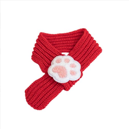 Katzenhalstuch, Katzenhalsband, Katzenbekleidung Zubehör, Haustier rotes gestricktes Halstuch von Generic