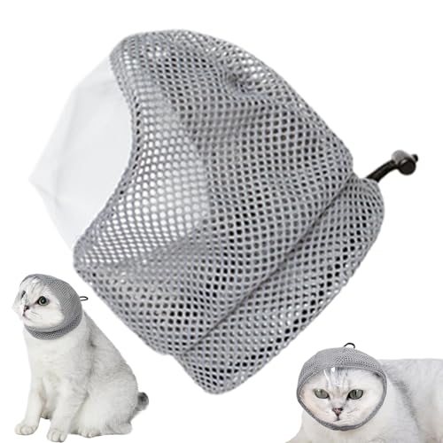 Katzenhaube - Atmungsaktive Kätzchen-Mesh-Maulkörbe, Katzenmaulkorb | Verstellbare Rückhaltetaschen Für Die Katzenpflege, Heimtierbedarf Zum Baden, Injektionen Nehmen, Nägel Schneiden von Generic