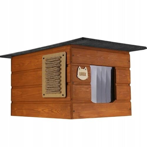 Katzenhaus Outdoor Katzenhöhle Katze wetterfest Winterhaus Drapak House 71x41cm (Kastanie) von Generic