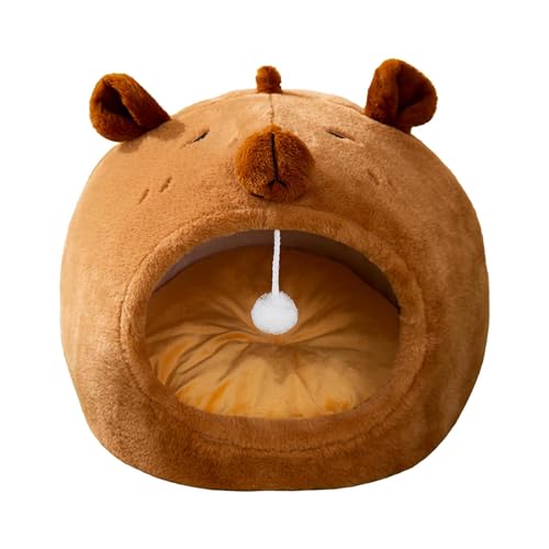 Katzenhöhle Haus, Katze Warmbett, Katze Kleines Haus, Kleine Katze Winter Warme Höhle, Weiches Indoor Welpen Schlafbett mit Capybara Design für Innen Schlafzimmer Wohnzimmer Balkon Katzenhöhle Haus, Katze Warmbett, Katze Kleines Haus, Kleine Katze Winter Warme Höhle, Weiches Indoor Welpen Schlafbett mit Capybara Design für Innen Schlafzimmer Wohnzimmer Balkon von Generic