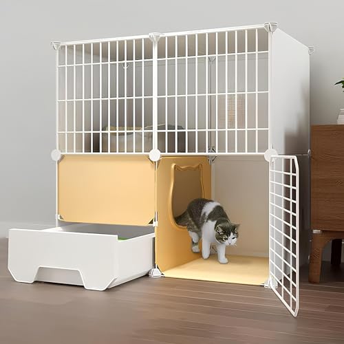 Katzenkäfig, Katzenkäfige Für Den Innenbereich Mit Katzentoilette, Abnehmbare Outdoor Katzengehege, Haustierkäfige Für Katzen, Einfach Zusammenzubauen(White,75 * 49 * 75cm) von Generic