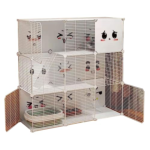 Katzenkäfig DIY Kleintierkäfig for Kaninchen, Tragbarer Metalldraht Einfach Zu Säubern,Sichtbarkeit, Atmungsaktiv Geeignet for Katzen, Meerschweinchen, Welpen ( Color : White , Size : 111*39*109CM_TYP von Generic