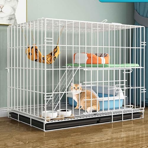 Katzenkäfig Indoor Faltbar Katzenhaus Katzengehege für Kaninchen Metall Katzenlaufstall 4-stöckige Haustierkäfig für Katzen, Hasen, Chinchillas von Generic