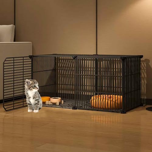 Katzenkäfig Indoor Freigehege Katzen Großer Katzenhütte mit 1/2/3 Ebenen mit Dichtem Metalldraht, Haustierkäfig mit Komfortkonfiguration für 1–3 Katzen, Chinchilla von Generic