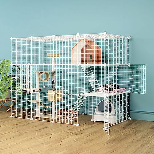 Katzenkäfig für den Innenbereich, großer Katzenkäfig mit Hängematte/Katzentoilette/Katzennest/Katzennapf, für kleine Katzenwelpen (Größe: 147 x 75 x 110 cm) von Generic